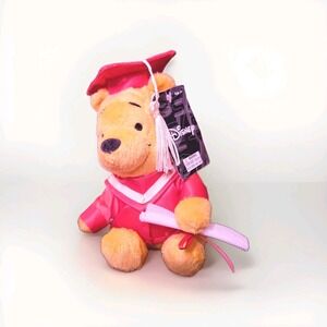 Disney Winnie the Pooh‎ Graduation Plush 6" – Red Cap & Gown – NWT Diploma Bear